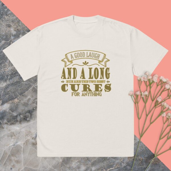 Oversized faded t-shirt A good laugh long run best cures for anything - Image 4