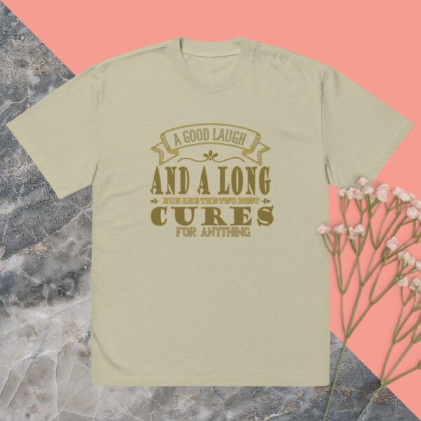 Oversized faded t-shirt A good laugh long run best cures for anything - Image 3