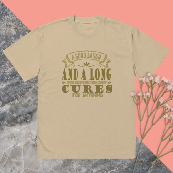 Oversized faded t-shirt A good laugh long run best cures for anything - Image 2