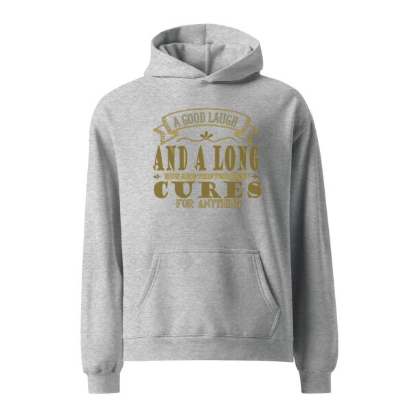 Unisex oversized hoodie A GOOD LAUGH AND A LONG RUN - Image 2