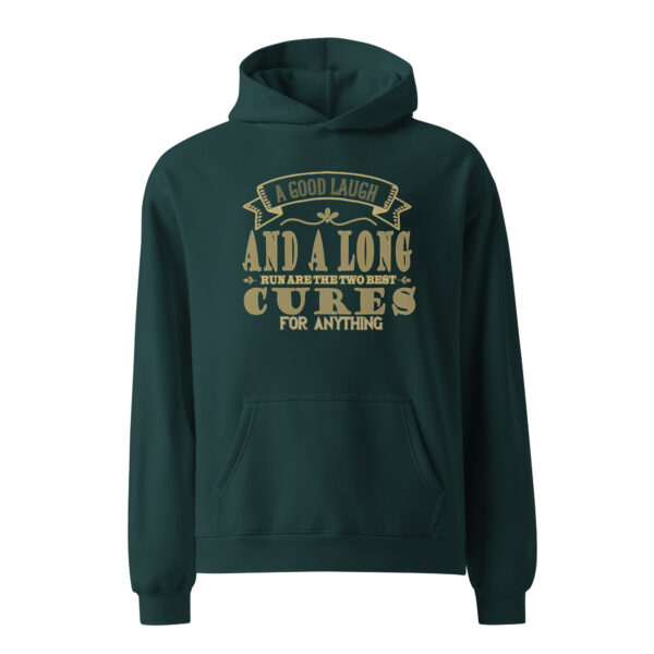 Unisex oversized hoodie A GOOD LAUGH AND A LONG RUN - Image 4