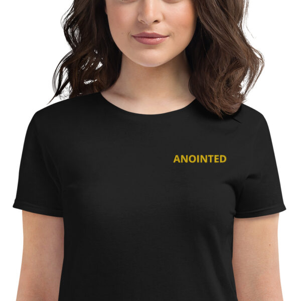 Women's short sleeve t-shirt. Anointed-Embroidery - Image 5