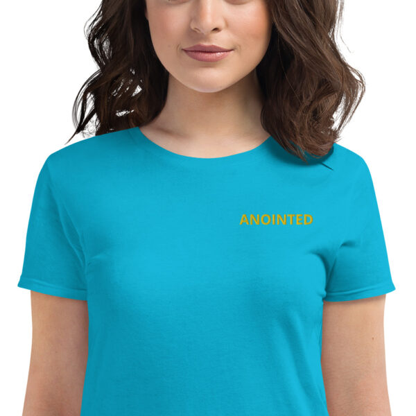 Women's short sleeve t-shirt. Anointed-Embroidery - Image 2