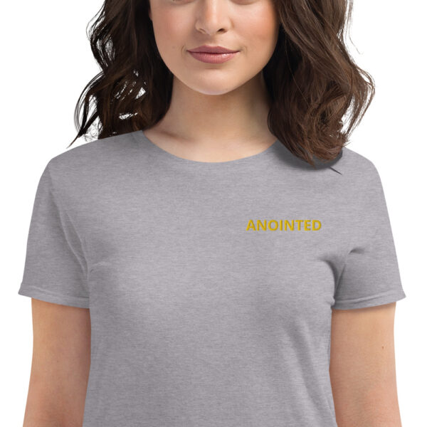 Women's short sleeve t-shirt. Anointed-Embroidery - Image 3