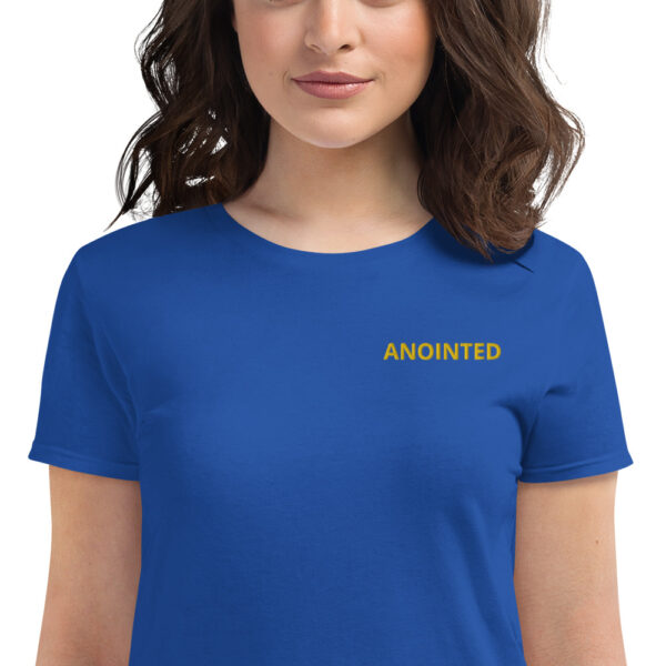 Women's short sleeve t-shirt. Anointed-Embroidery - Image 4